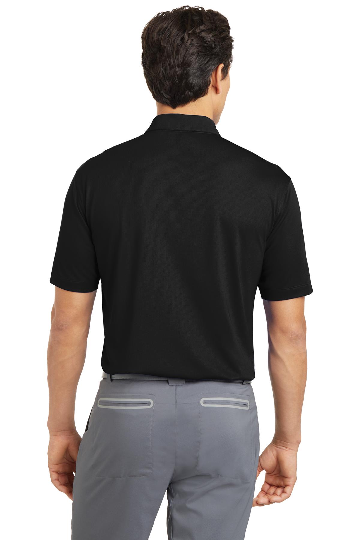 Black Nike Dri-FIT Vertical Mesh Polo. 637167 plain