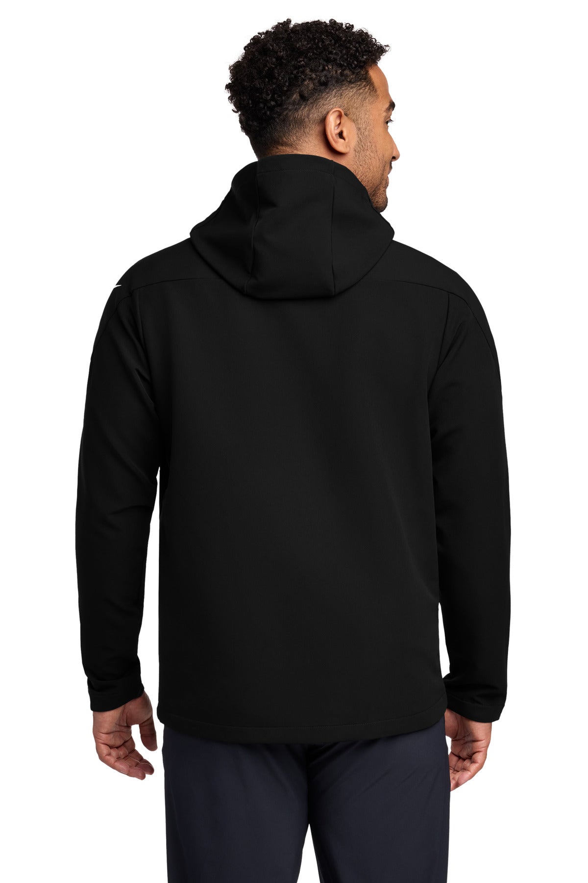 Black Nike Hooded Soft Shell Jacket NKDR1543 plain