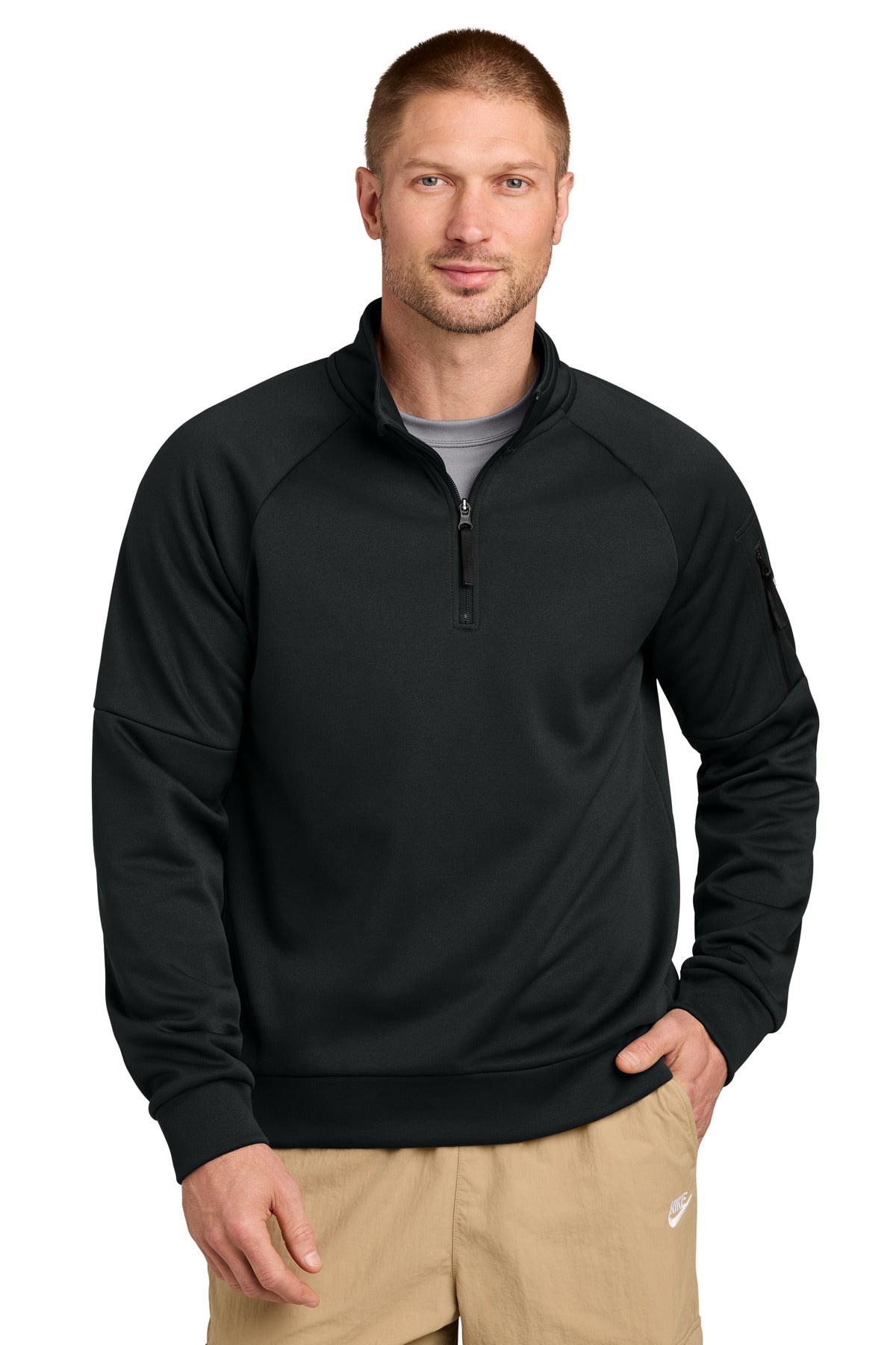 Black Nike Therma-FIT Pocket 1/4-Zip NKIO8125 plain