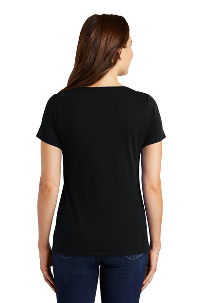 Black Nike Women's Dri-FIT Cotton/Poly Scoop Neck Tee. NKBQ5234 plain