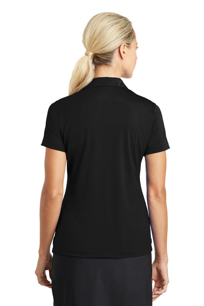 Black Nike Women's Dri-FIT Vertical Mesh Polo. 637165 plain