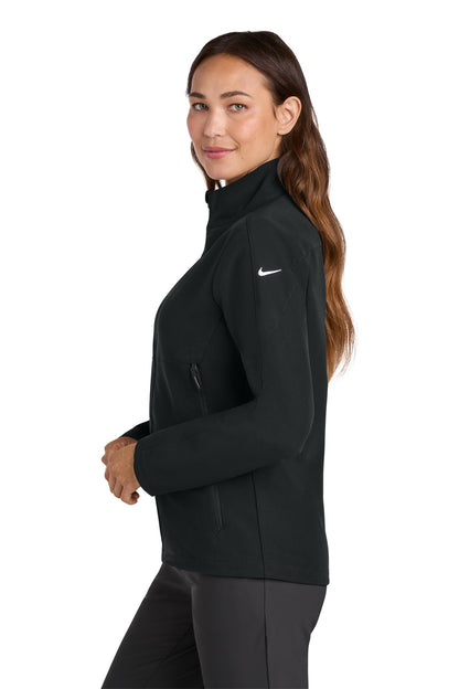 Black Nike Women's Full-Zip Soft Shell Jacket NKHM7937 plain