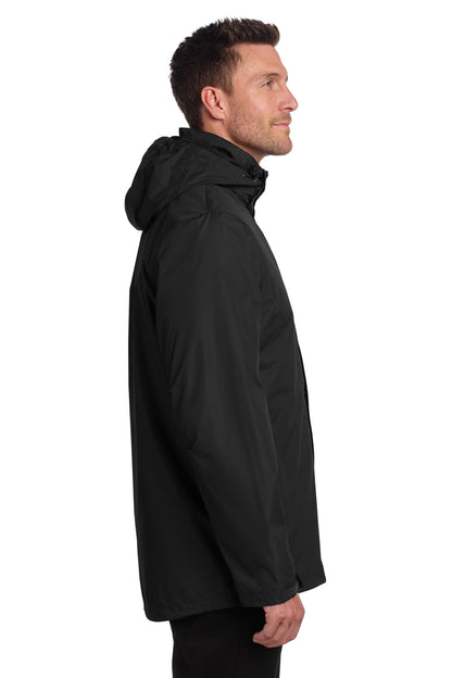 Black Port Authority All-Weather 3-in-1 Jacket J123 plain