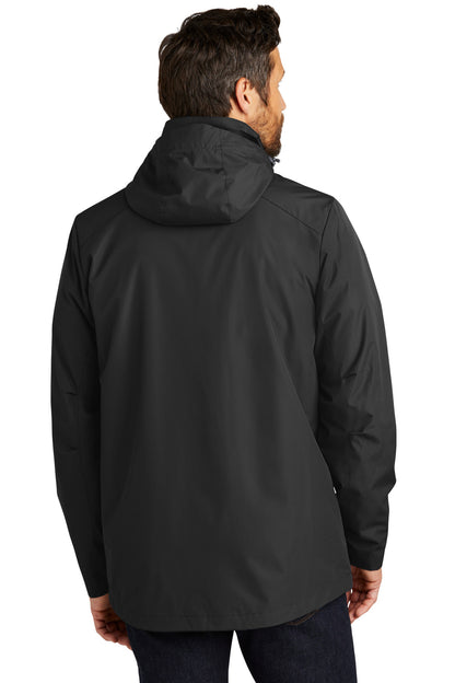 Black Port Authority All-Weather 3-in-1 Jacket J123 plain