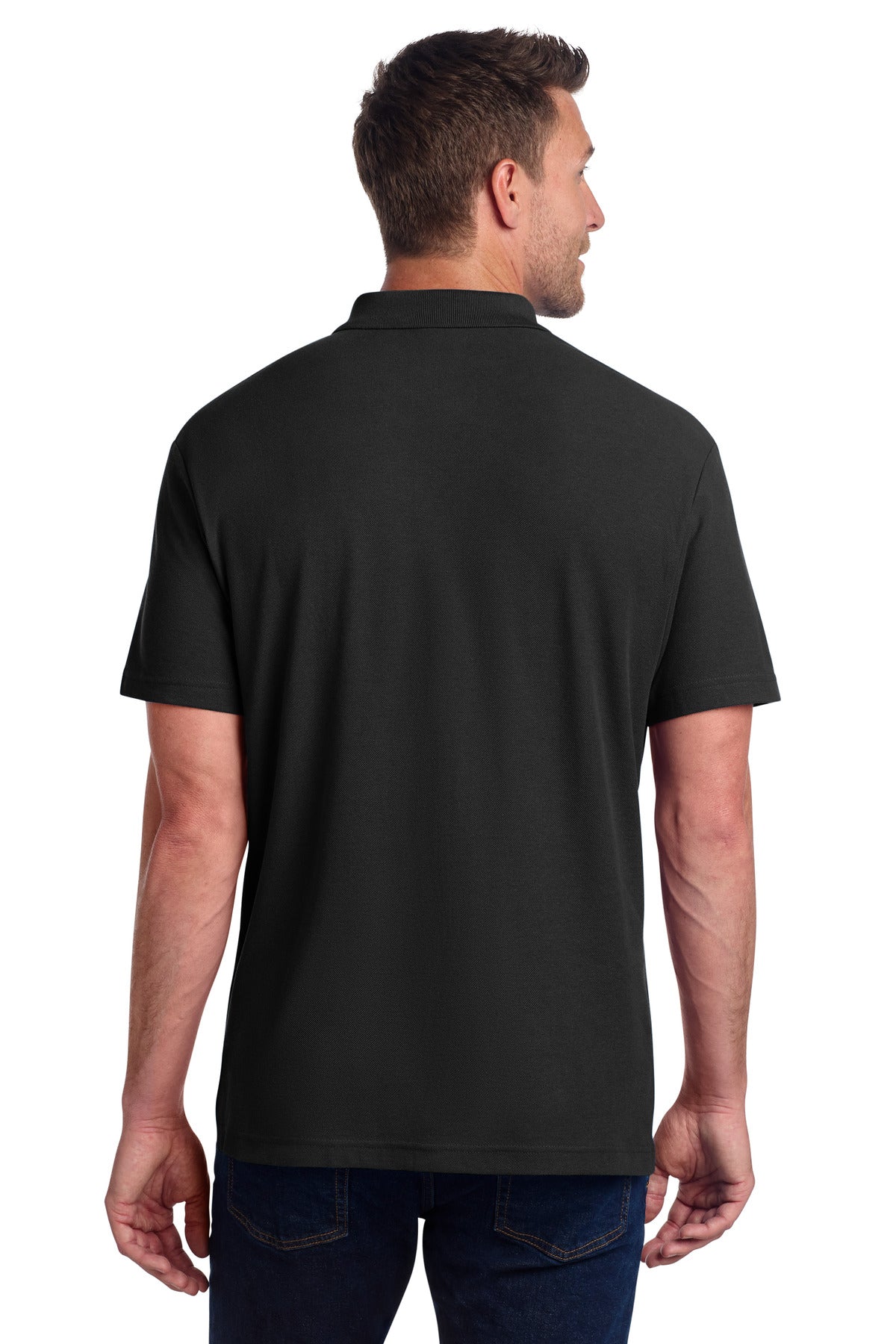 Black Port Authority C-FREE Cotton Blend Pique Polo K867 plain