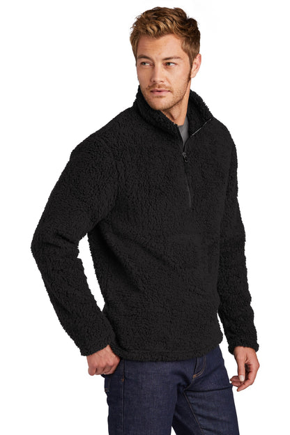 Black Port Authority Cozy 1/4-Zip Fleece F130 plain