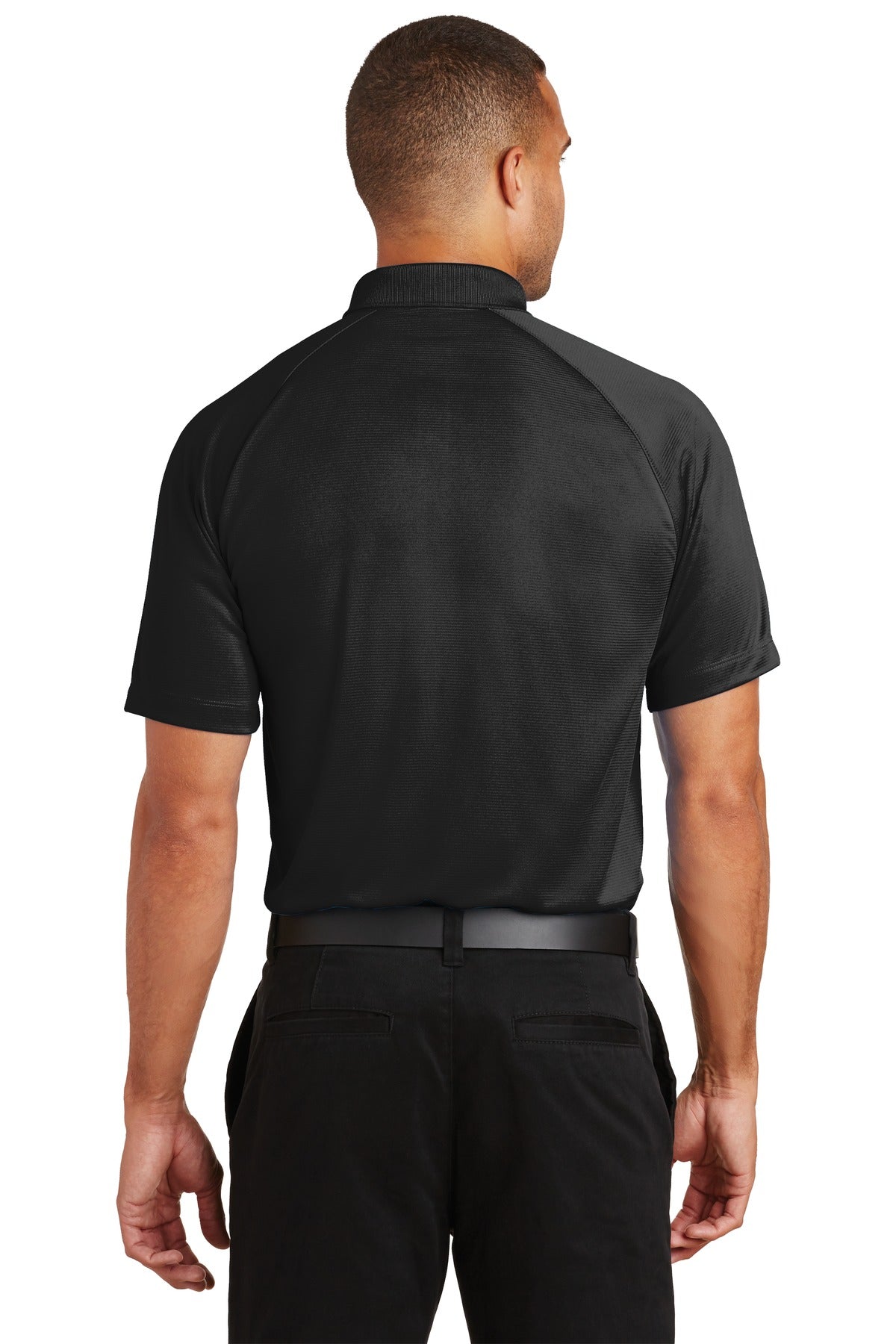 Black Port Authority Crossover Raglan Polo. K575 plain
