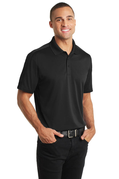 Black Port Authority Diamond Jacquard Polo. K569 plain