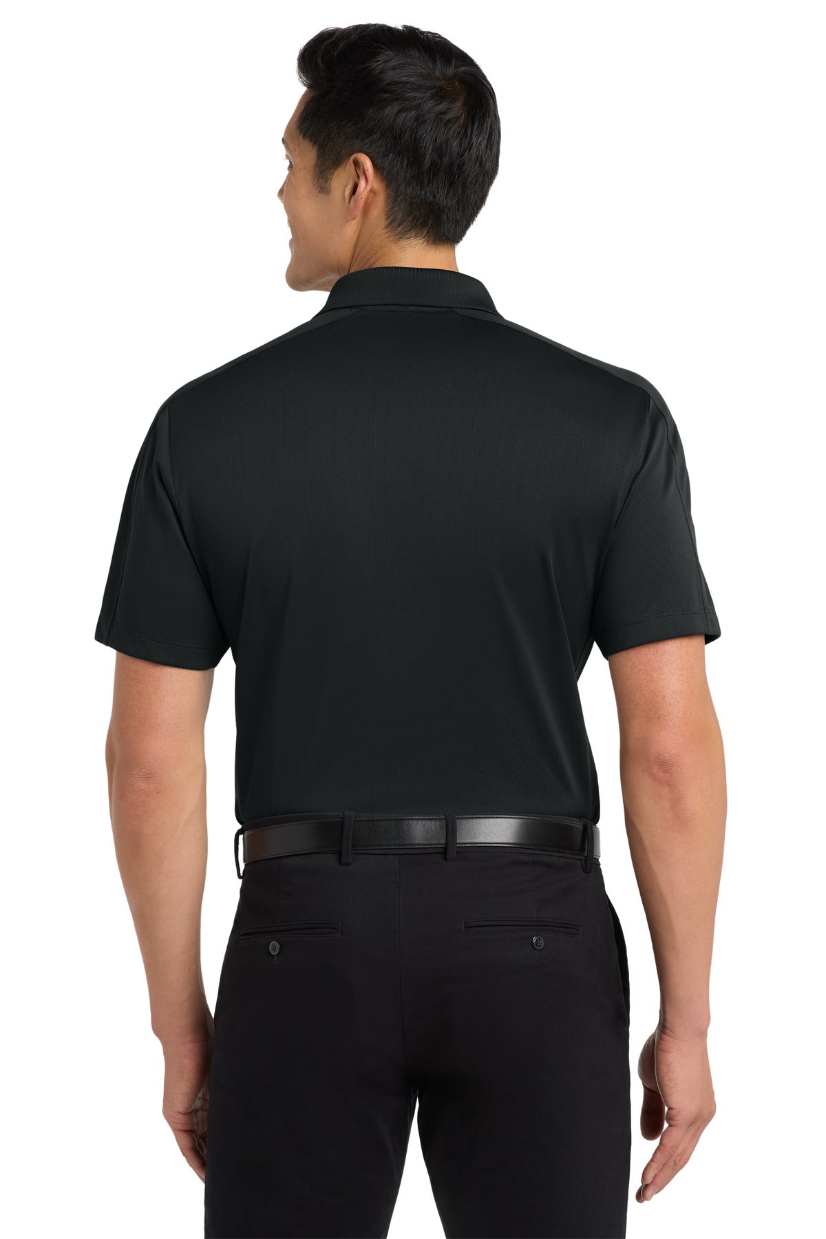 Black Port Authority Diamond Jacquard Polo. K569 plain