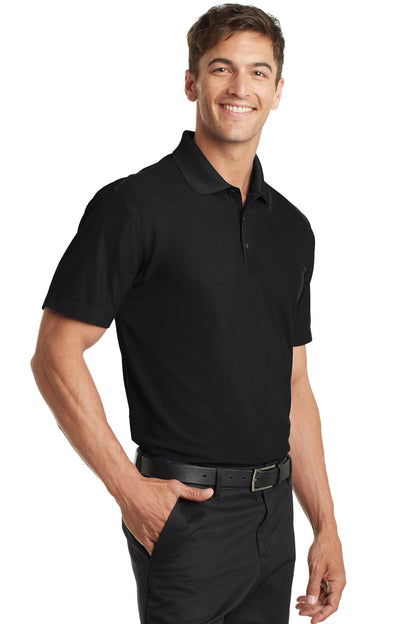 Black Port Authority Dry Zone Grid Polo. K572 plain