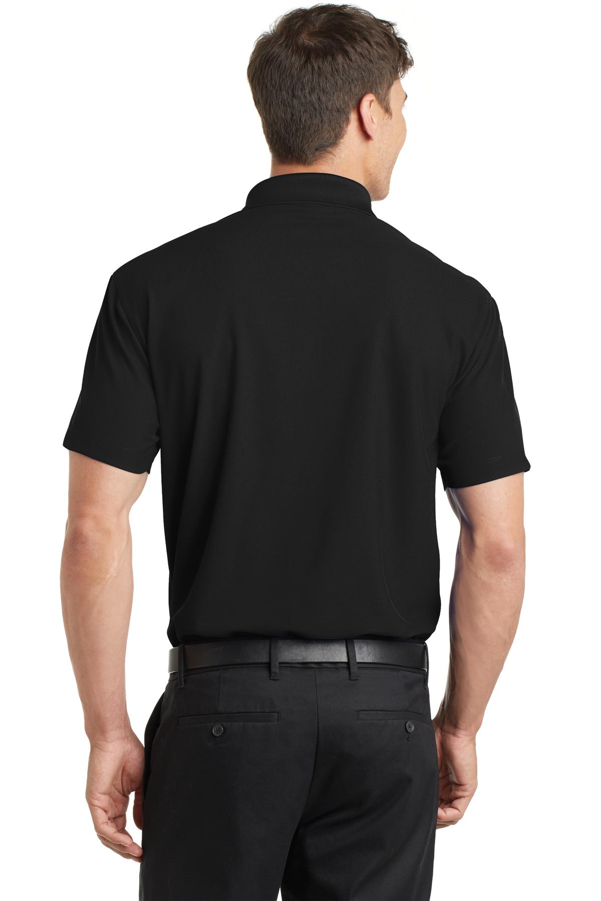 Black Port Authority Dry Zone Grid Polo. K572 plain