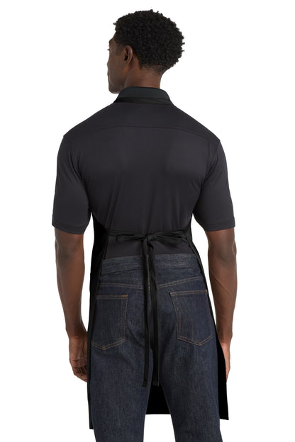 Black Port Authority Easy Care Extra Long Bib Apron with Stain Release. A700