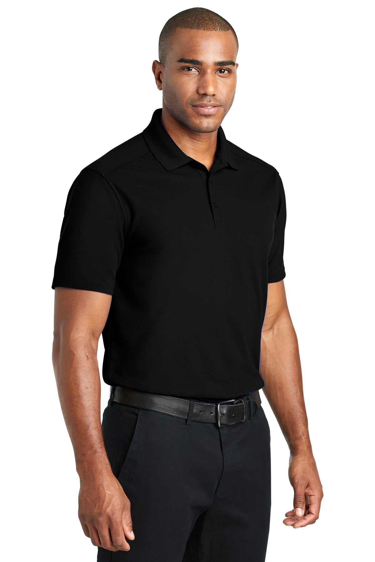 Black Port Authority EZPerformance Pique Polo. K600 plain