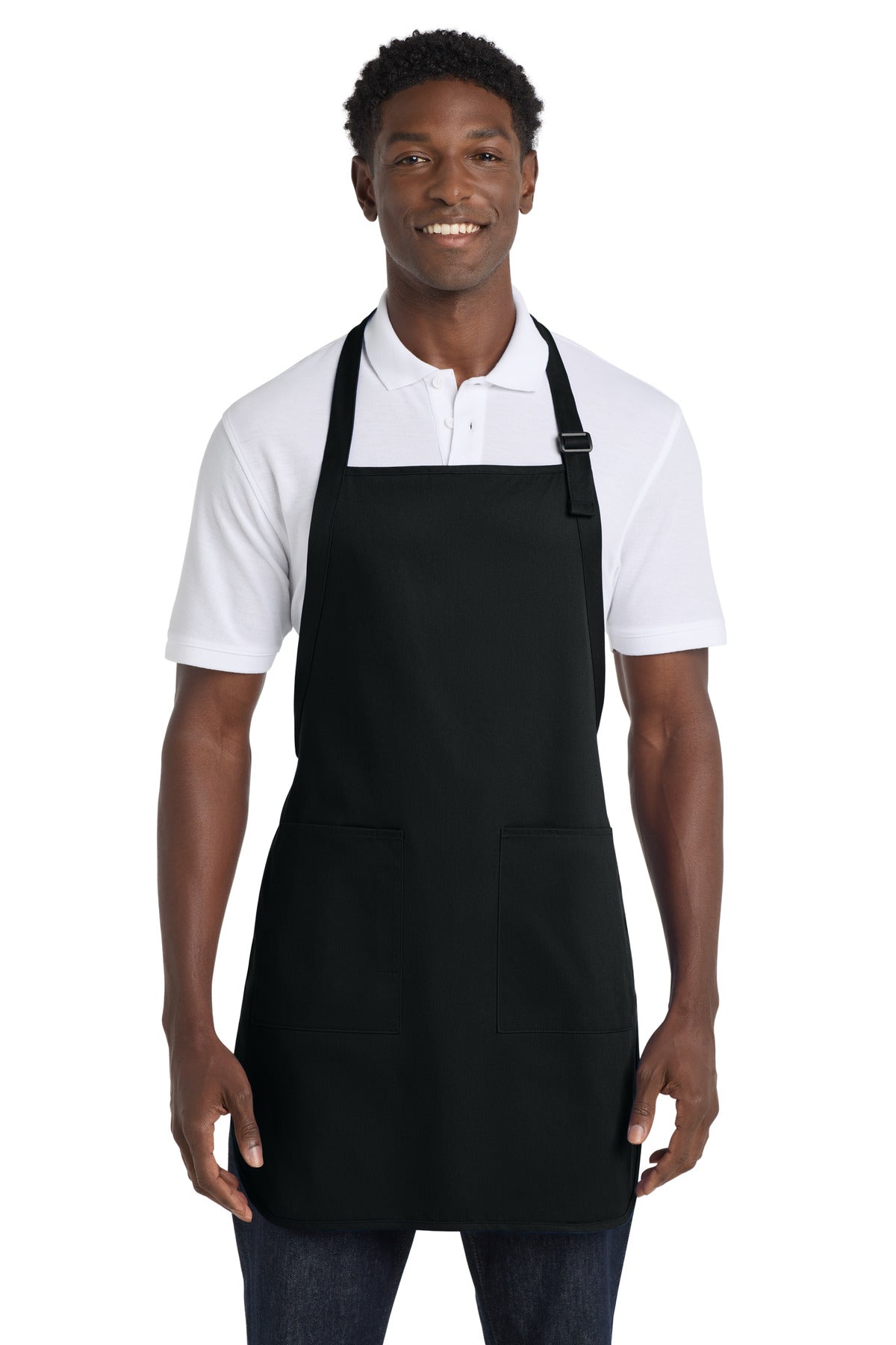 Black Port Authority Full-Length Apron with Pockets. A500