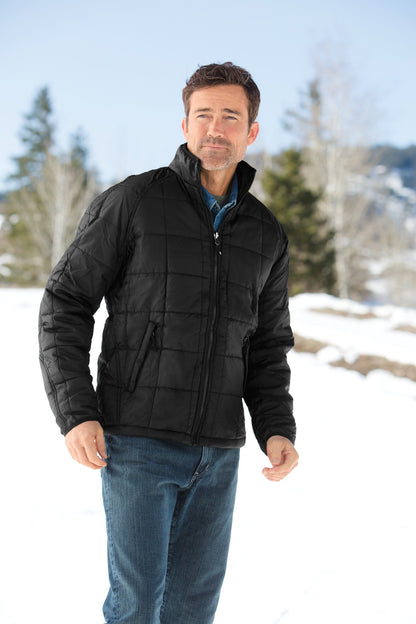 Black Port Authority Herringbone 3-in-1 Parka. J302 plain