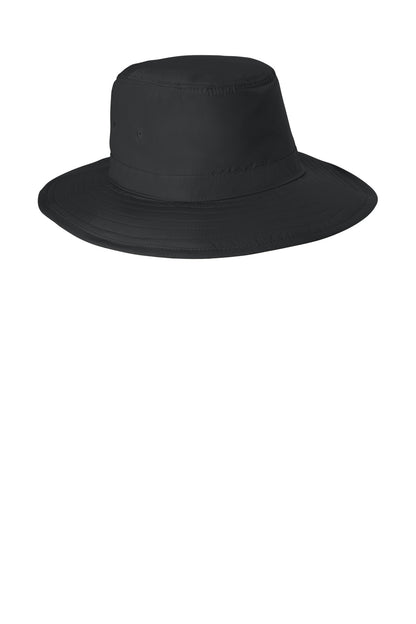 Black Port Authority Lifestyle Brim Hat. C921 plain