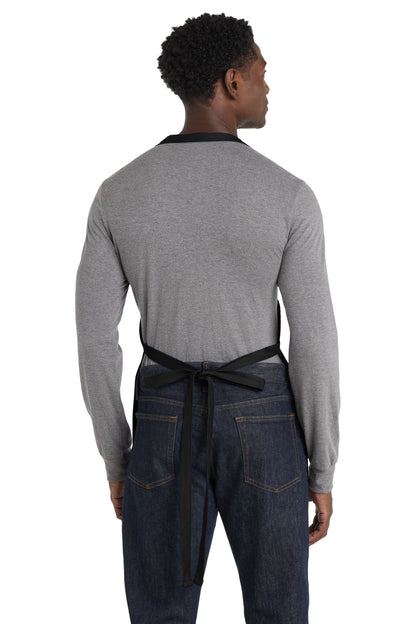 Black Port Authority Medium-Length Apron with Pouch Pockets. A510 plain