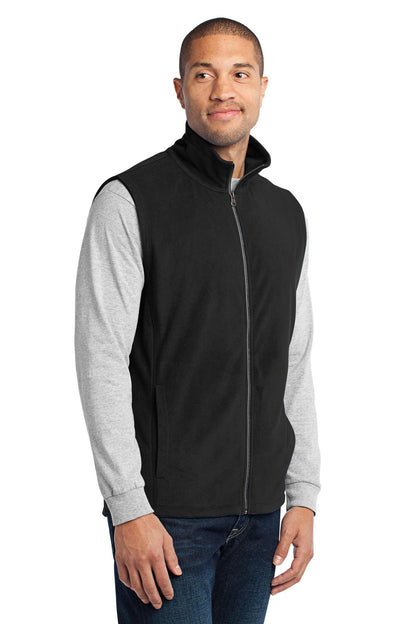 Black Port Authority Microfleece Vest. F226 plain