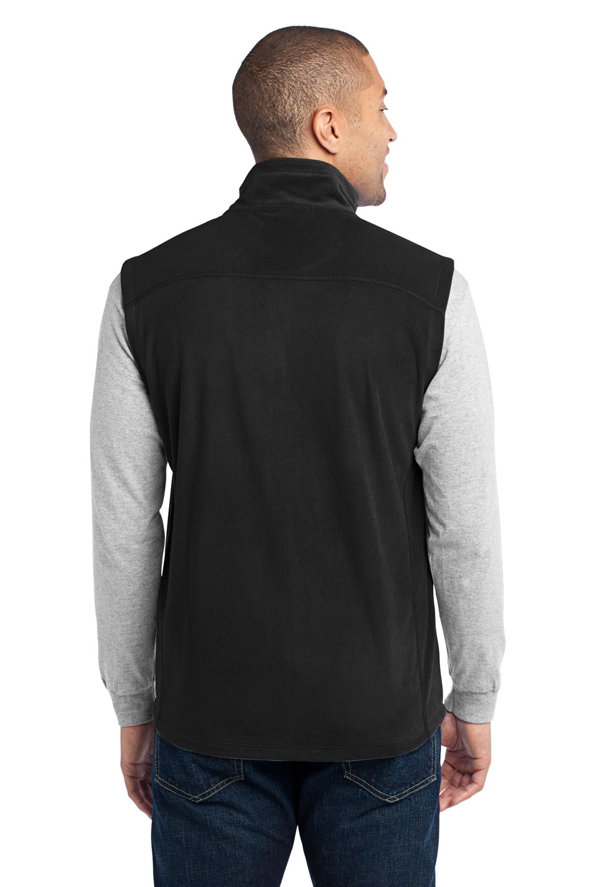 Black Port Authority Microfleece Vest. F226 plain