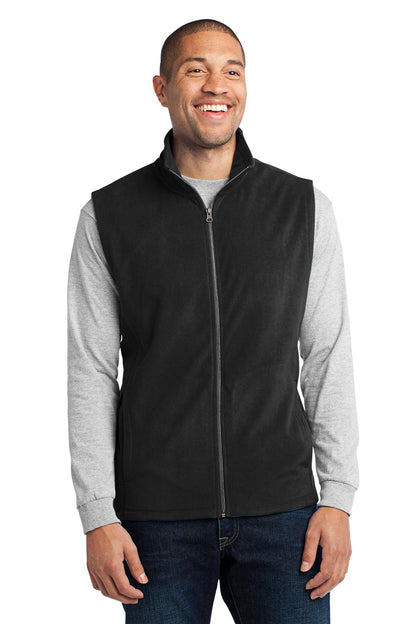 Black Port Authority Microfleece Vest. F226 plain