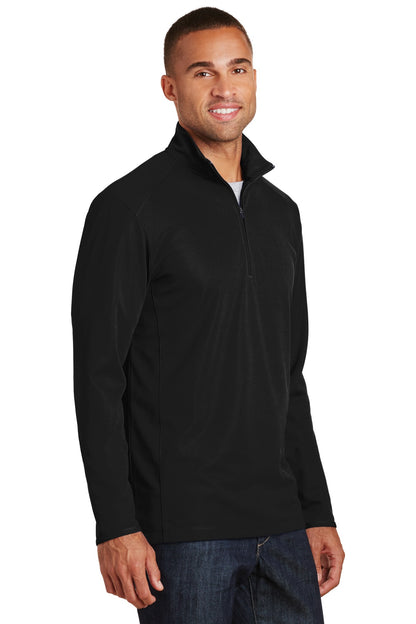 Black Port Authority Pinpoint Mesh 1/2-Zip. K806 plain