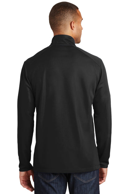 Black Port Authority Pinpoint Mesh 1/2-Zip. K806 plain