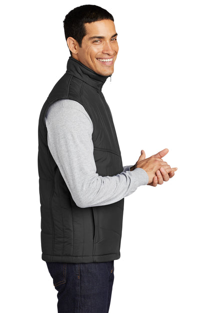 Black Port Authority Puffy Vest. J709 plain