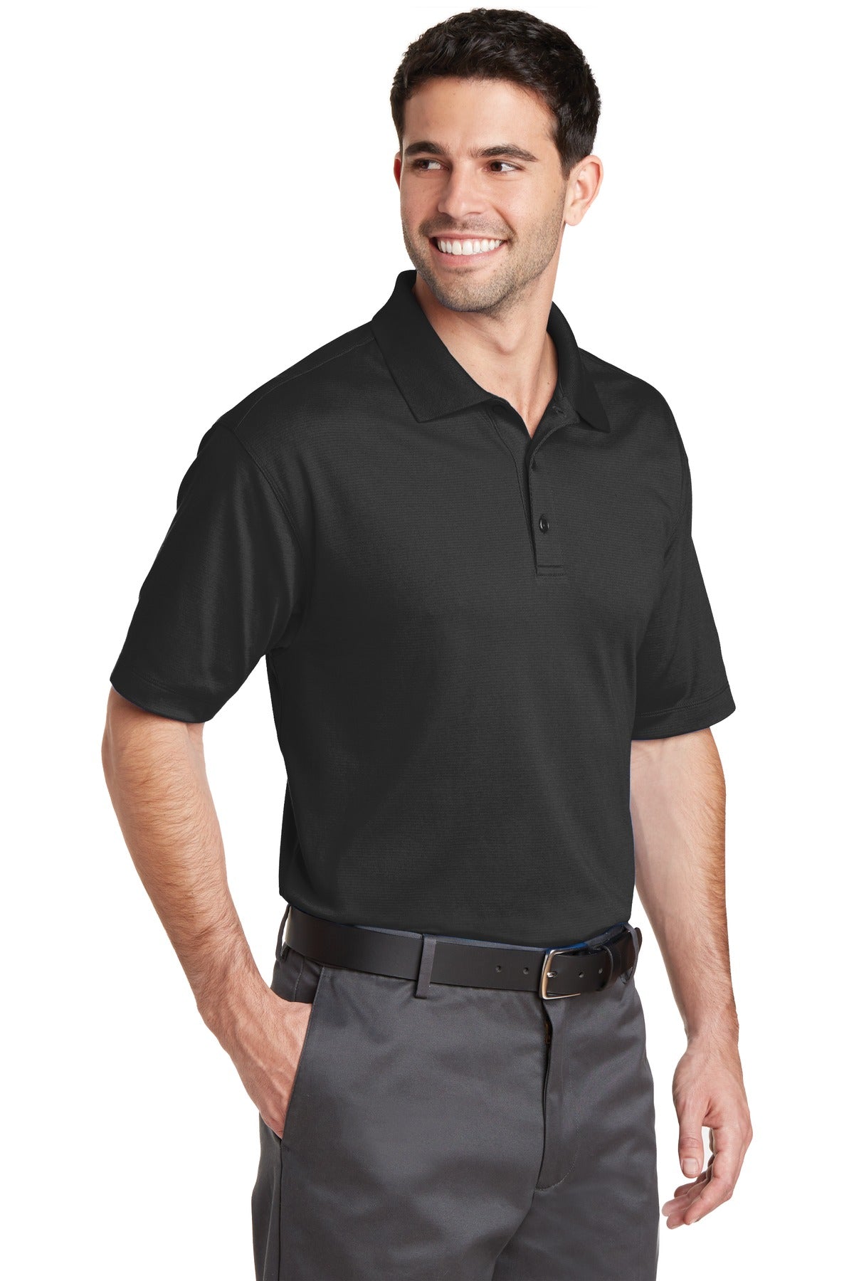 Black Port Authority Rapid Dry Mesh Polo. K573 plain