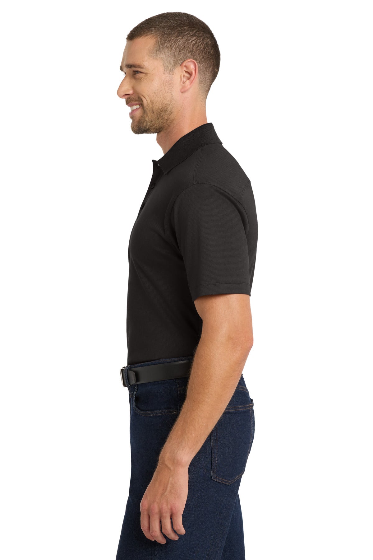 Black Port Authority Rapid Dry Mesh Polo. K573 plain