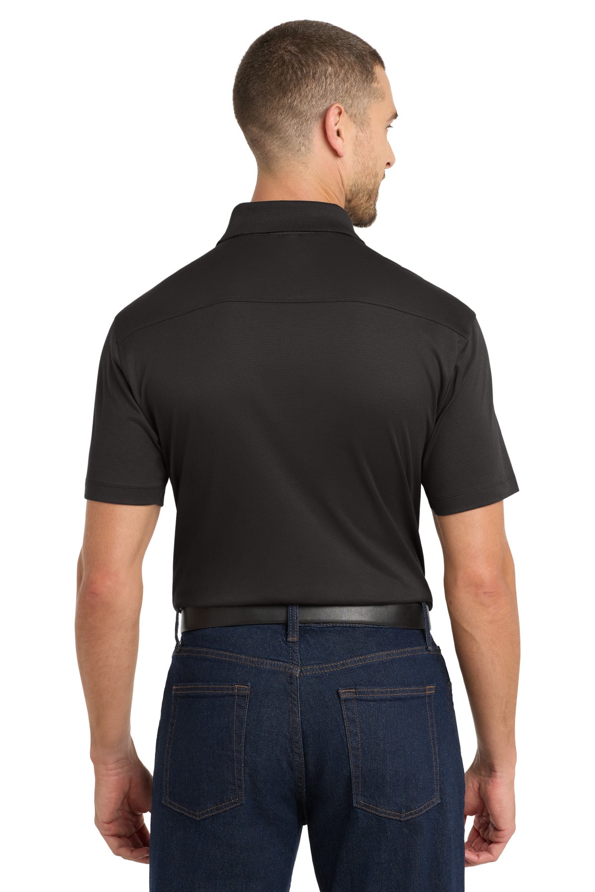 Black Port Authority Rapid Dry Mesh Polo. K573 plain