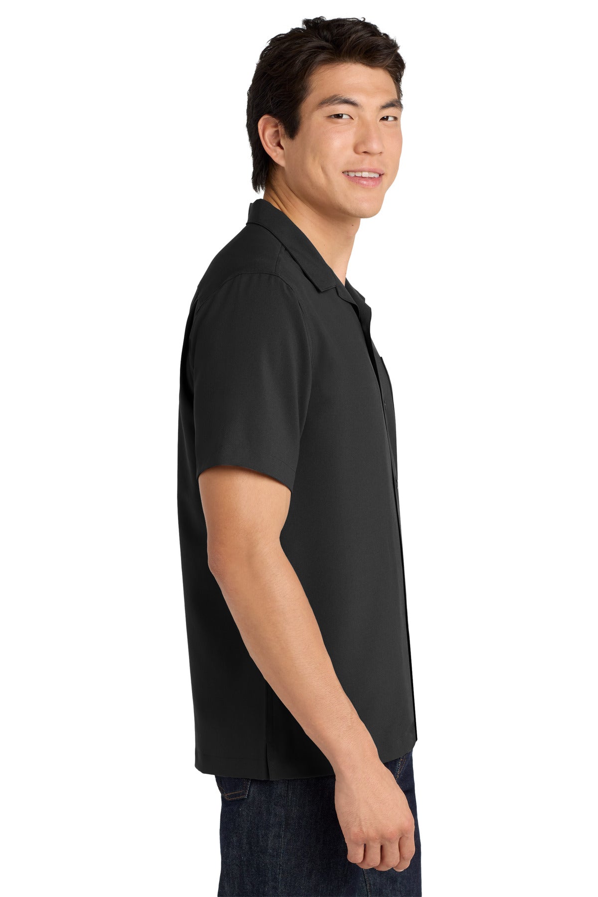 Black Port Authority Short Sleeve Performance Staff Shirt W400