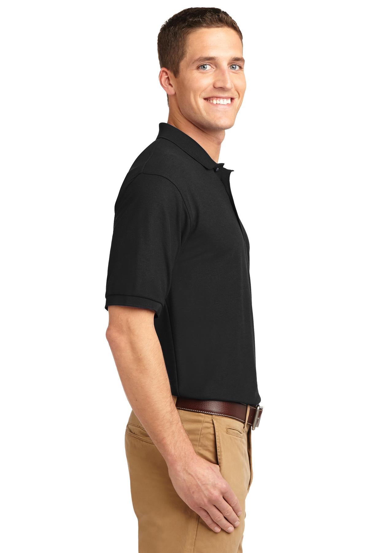 Black Port Authority Silk Touch Polo K500 plain