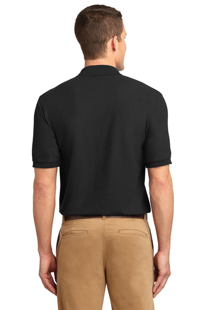 Black Port Authority Silk Touch Polo K500 plain