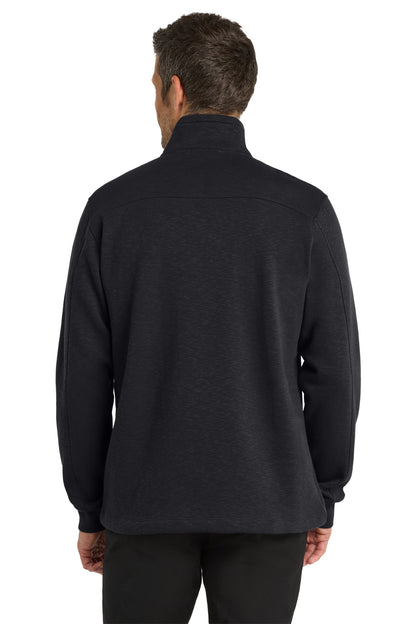 Black Port Authority Slub Fleece 1/4-Zip Pullover. F295 plain
