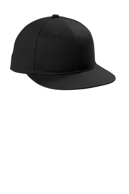 Black Port Authority Snapback Flat Bill Cap C406 plain