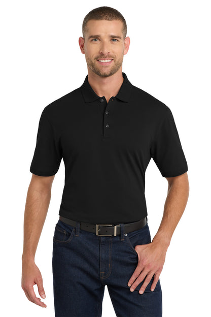 Black Port Authority Tall EZCotton Polo TK8000 plain