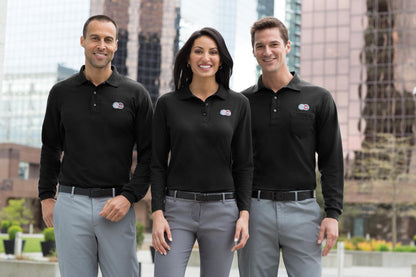 Black Port Authority Tall Silk Touch Long Sleeve Polo. TLK500LS plain
