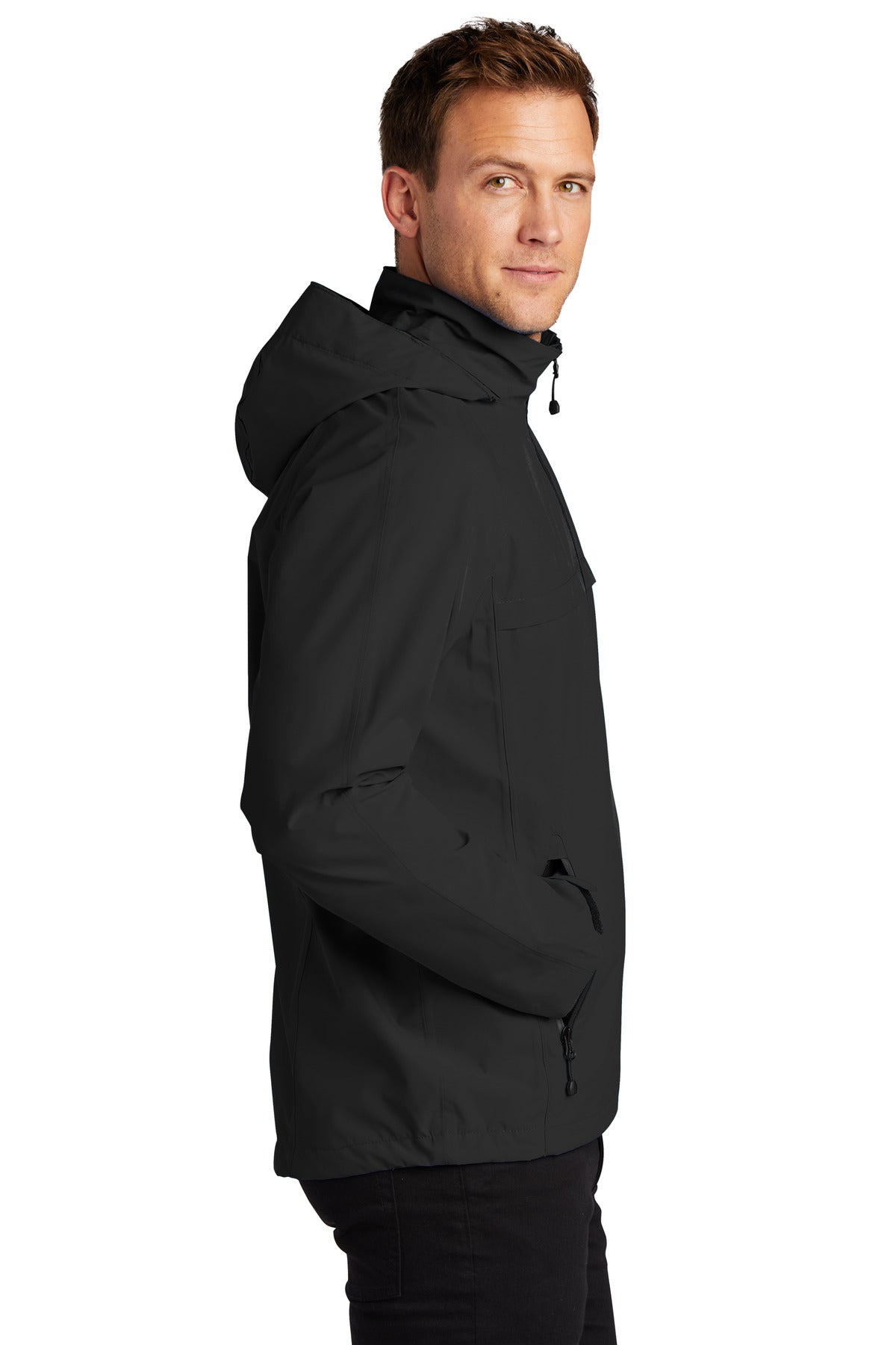 Black Port Authority Tall Torrent Waterproof Jacket TLJ333 plain