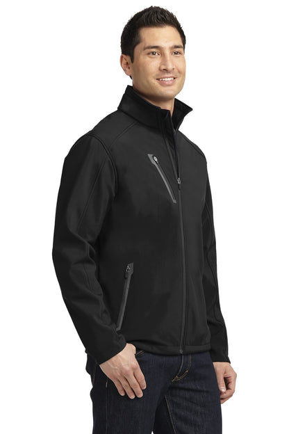 Black Port Authority Welded Soft Shell Jacket. J324 plain