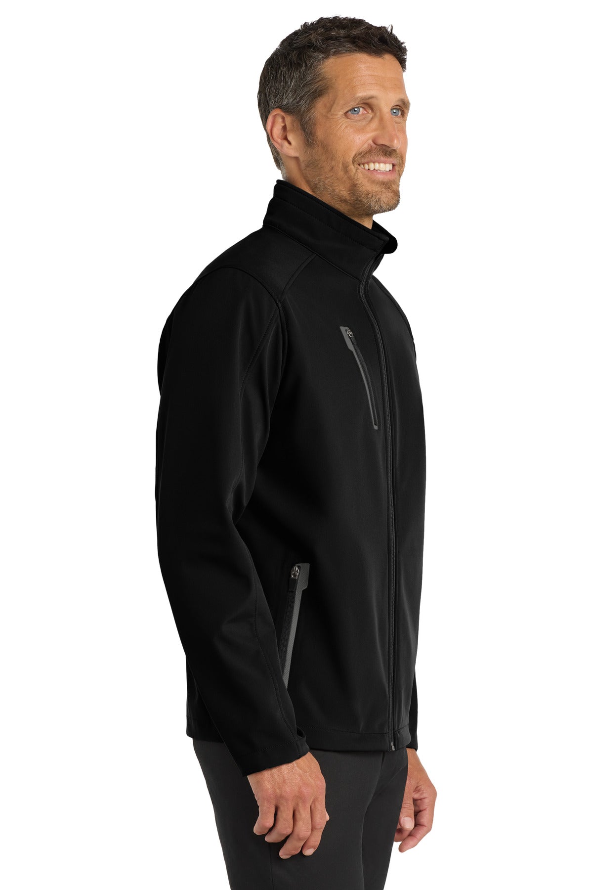 Black Port Authority Welded Soft Shell Jacket. J324 plain