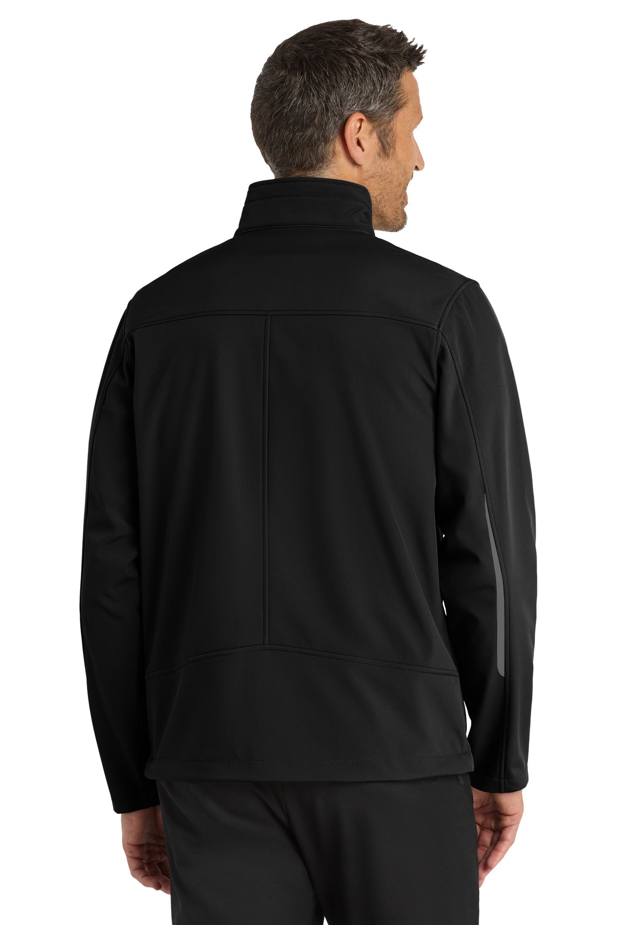 Black Port Authority Welded Soft Shell Jacket. J324 plain