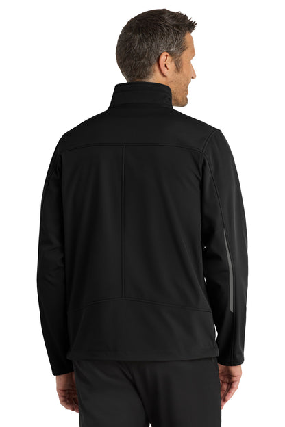 Black Port Authority Welded Soft Shell Jacket. J324 plain
