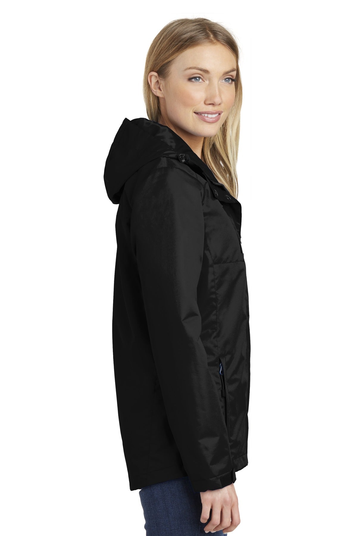 Black Port Authority Women's All-Conditions Jacket. L331 plain