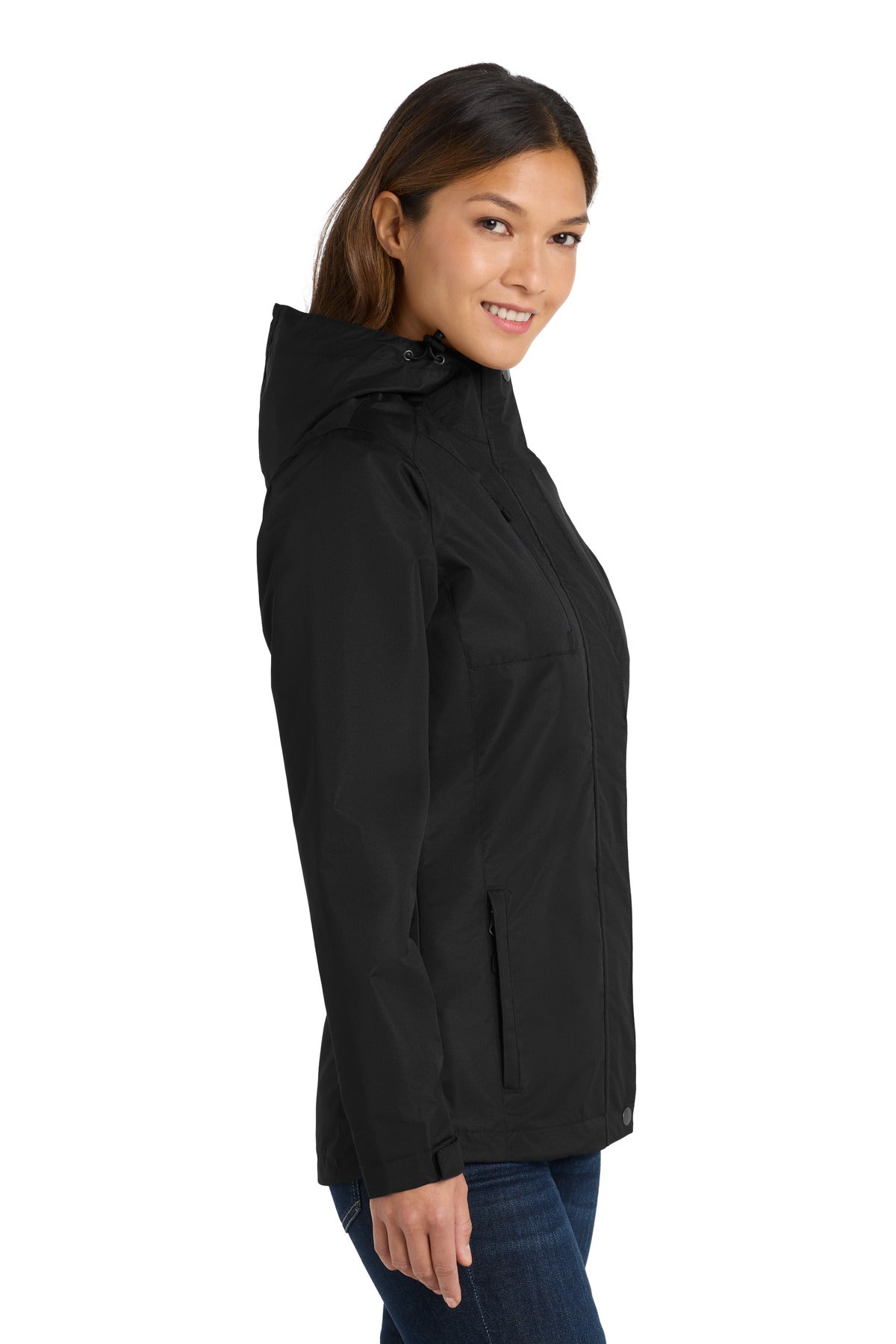 Black Port Authority Women's All-Conditions Jacket. L331 plain