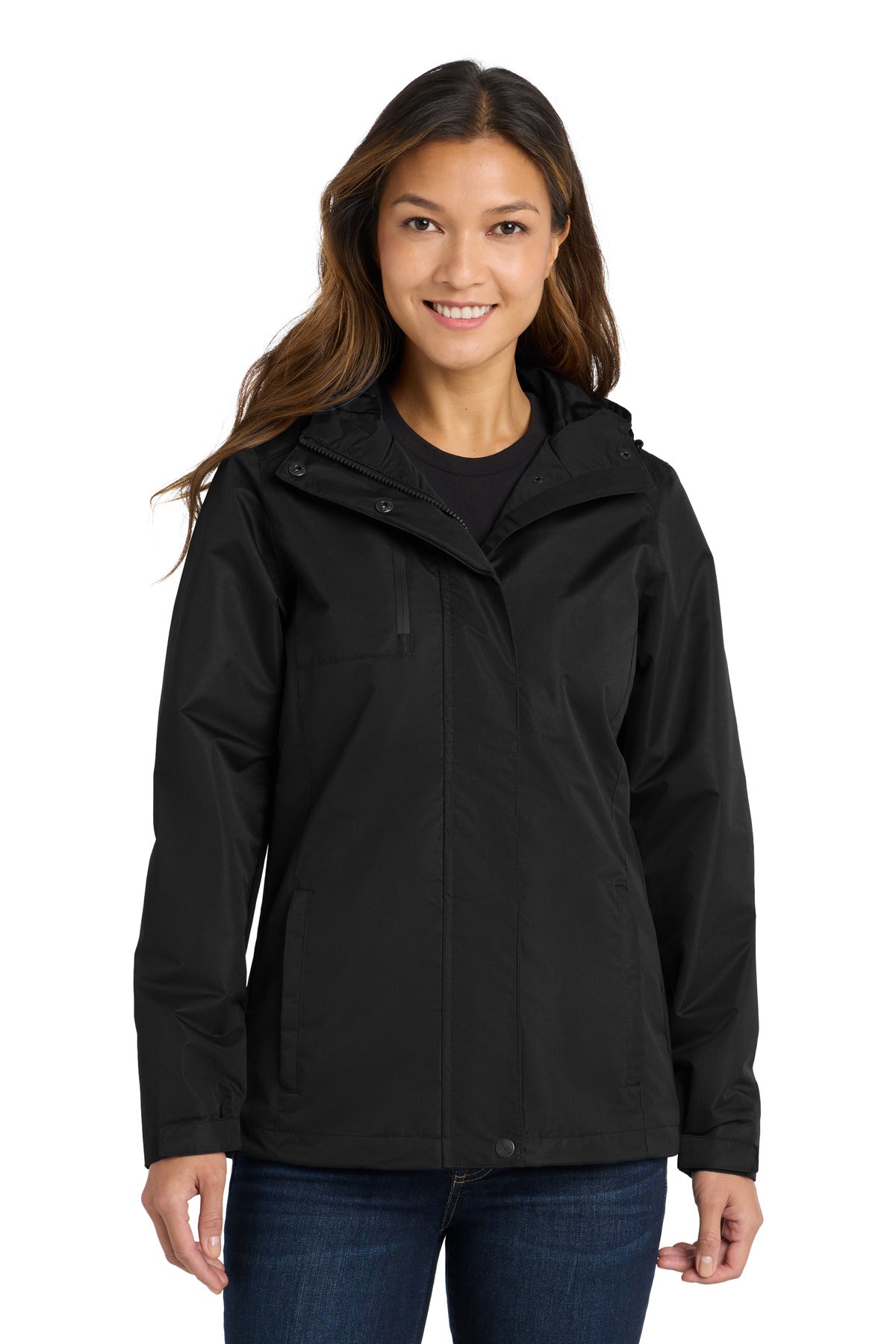 Black Port Authority Women's All-Conditions Jacket. L331 plain