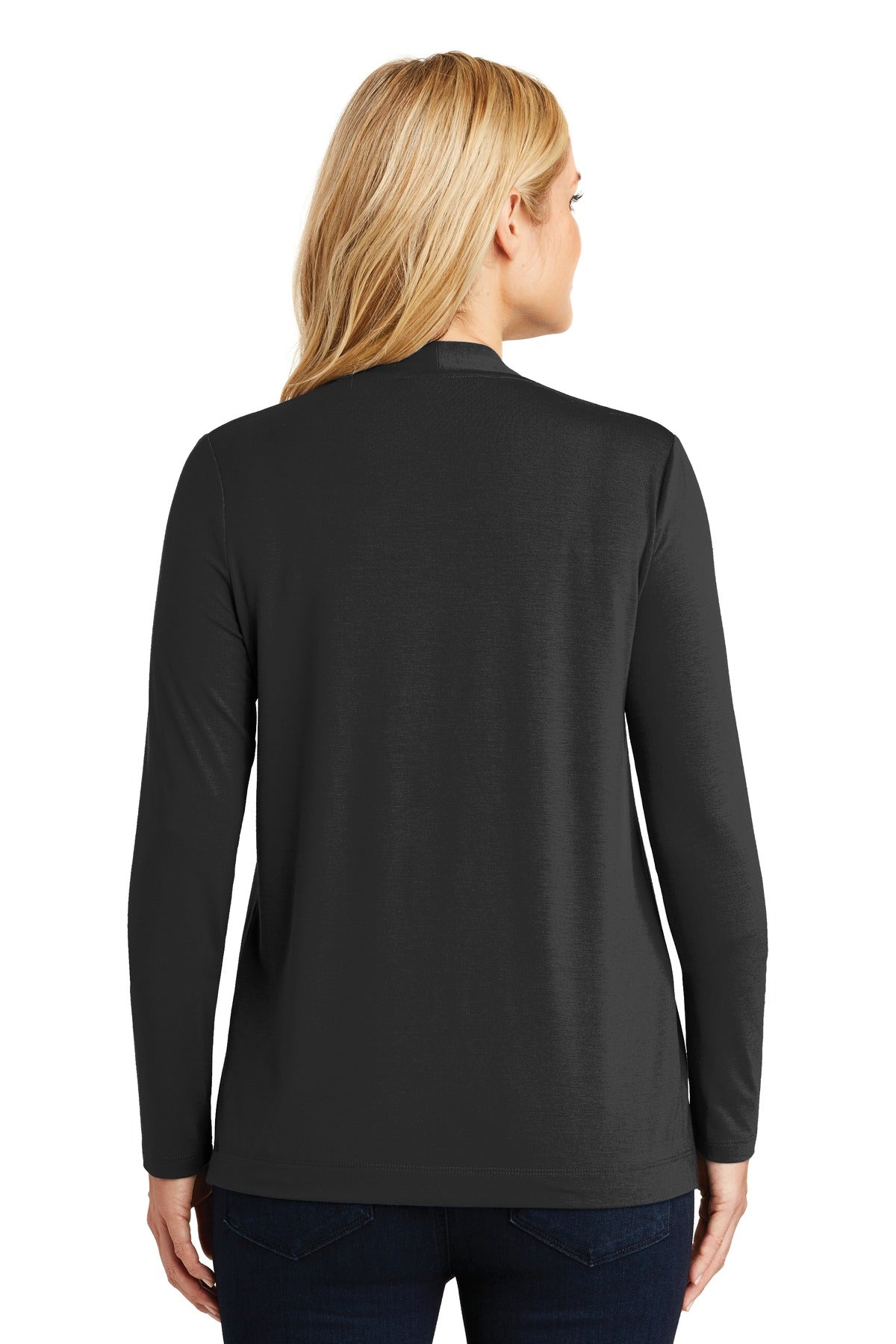 Black Port Authority Women's Concept Open Cardigan. L5430 plain