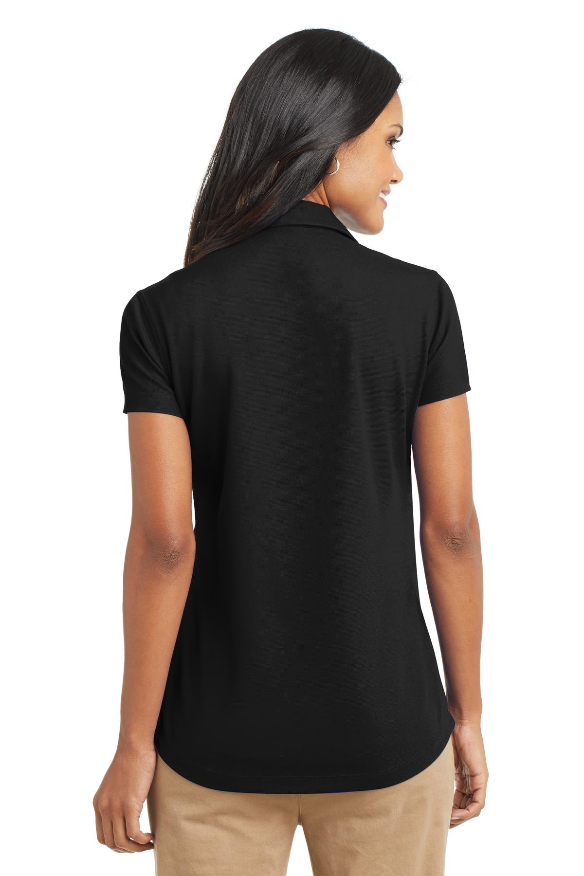 Black Port Authority Women's Dry Zone Grid Polo. L572 plain