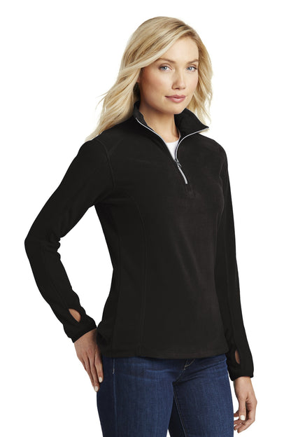 Black Port Authority Women's Microfleece 1/2-Zip Pullover. L224 plain