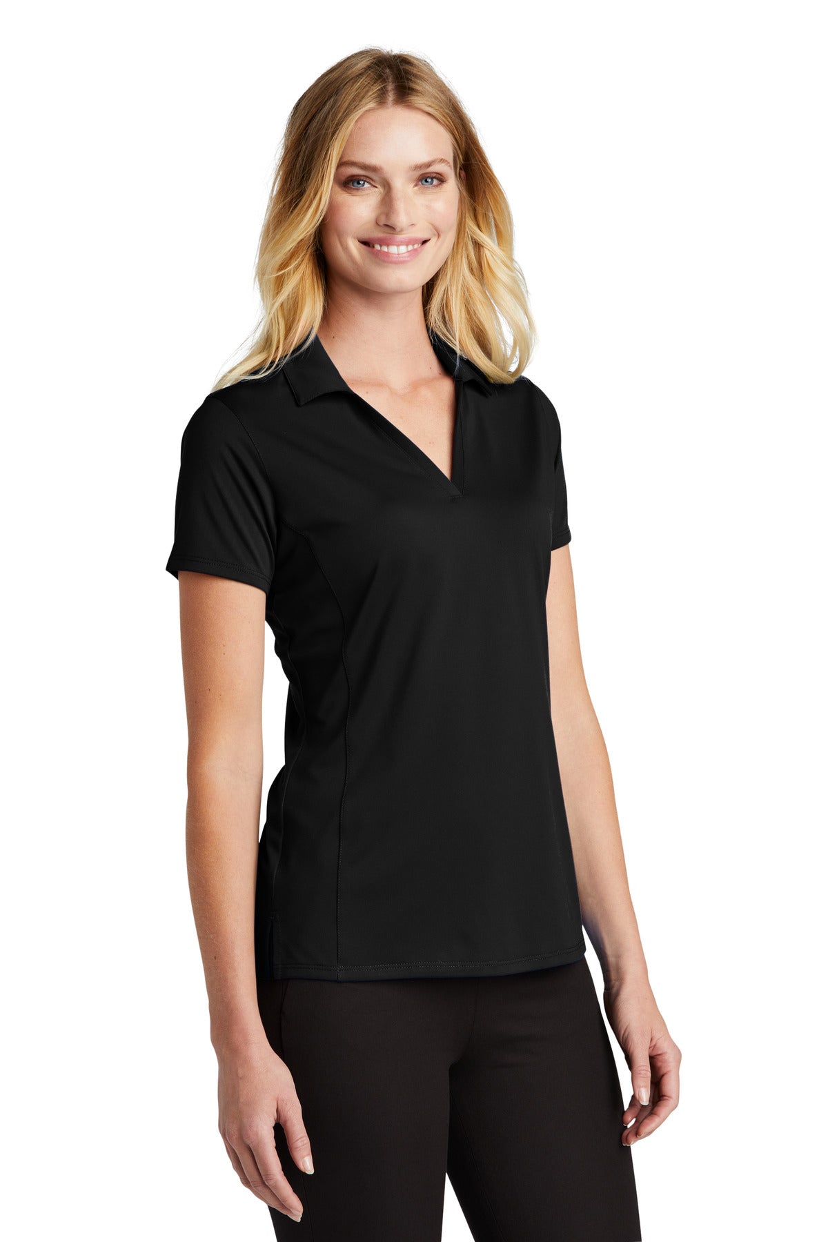 Black Port Authority Women's Performance Staff Polo LK398 plain