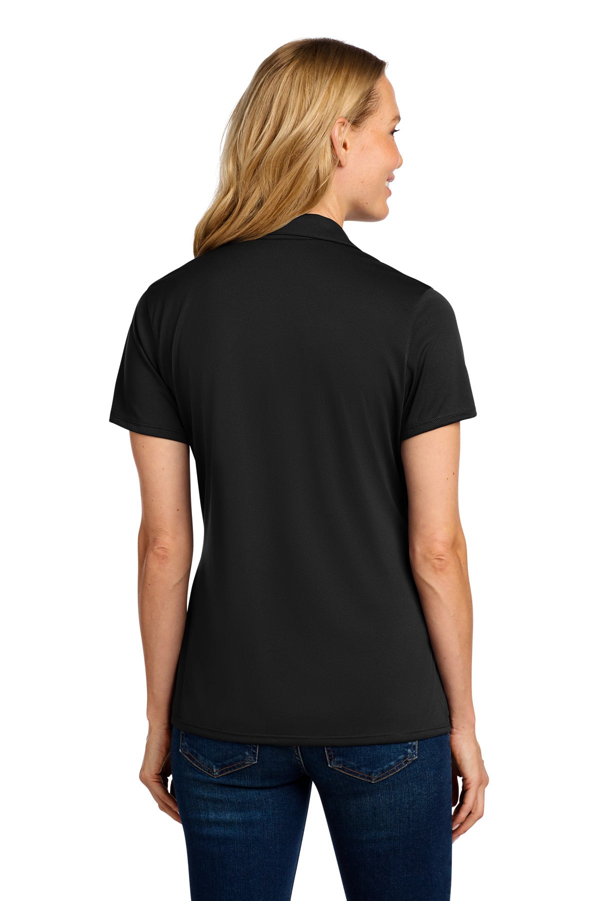 Black Port Authority Women's Performance Staff Polo LK398 plain